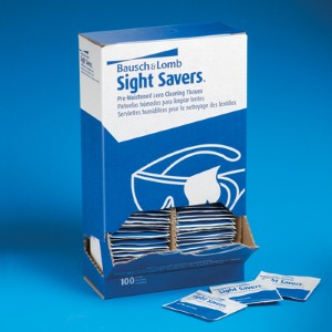 Cleaning tissues help workers keep lenses dirt-free