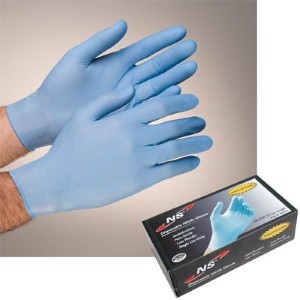 NS® Disposable Industrial Grade 4 mil Powdered Nitrile Gloves offer protection and dexterity