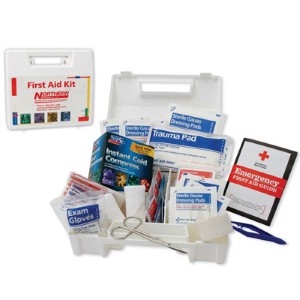 A compact, portable first aid kit