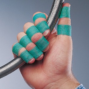 SAF-T-TAPE® green finger wrap tape offers an alternative to bulky gloves