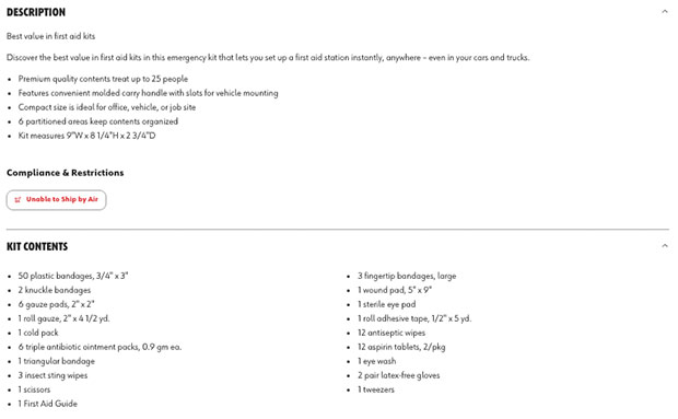 Clearer Product Descriptions & Kit Contents
